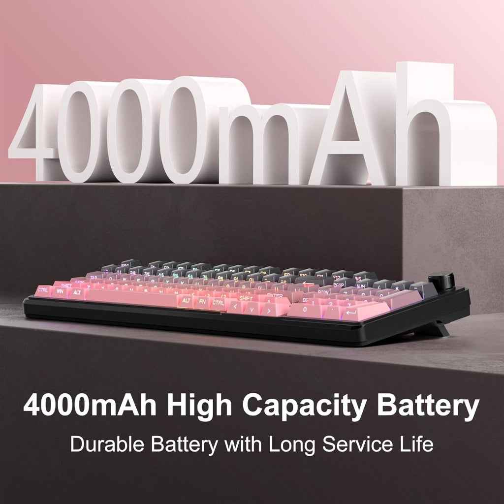 MageGee GK960 4000mAh Wireless Gaming Keyboard Tri-Mode Wired/BT/2.4G Creamy