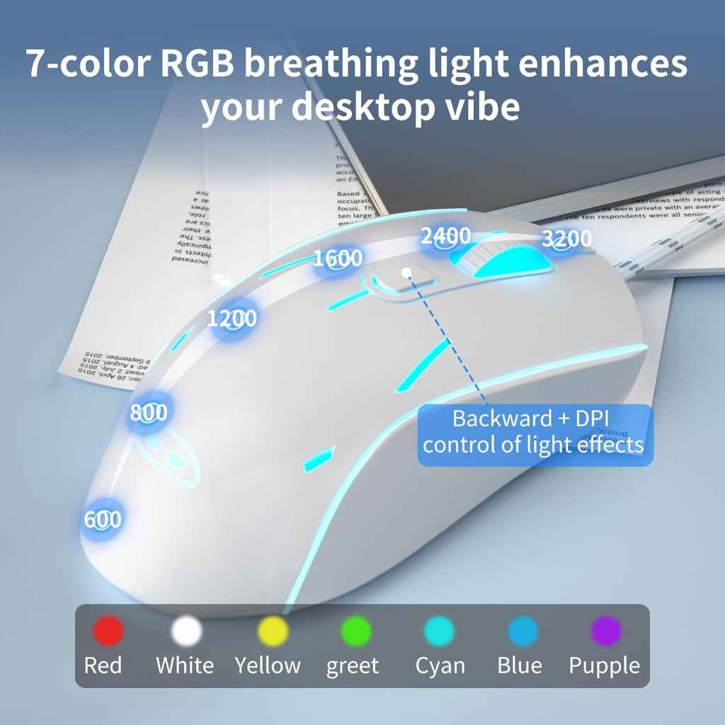 Wire Gaming Keyboard,Creamy Keyboard and Mouse Combo