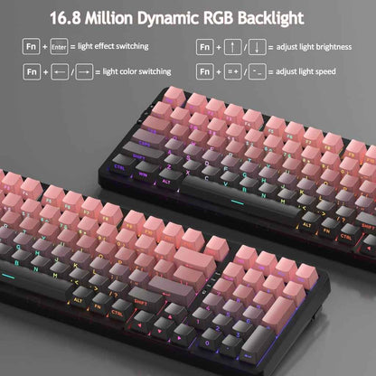 MageGee LIGHT100 2.4G/USB-C/BT5.0 8000mAh Wireless Creamy Keyboard
