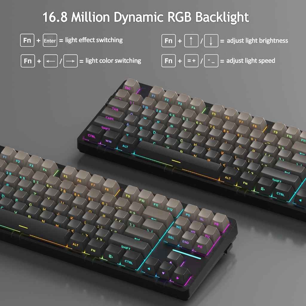 MageGee LIGHT87 2.4G/USB-C/BT5.0 8000mAh Wireless Creamy Keyboard