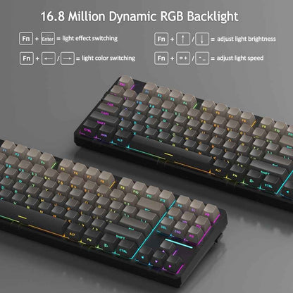 MageGee LIGHT87 2.4G/USB-C/BT5.0 8000mAh Wireless Creamy Keyboard