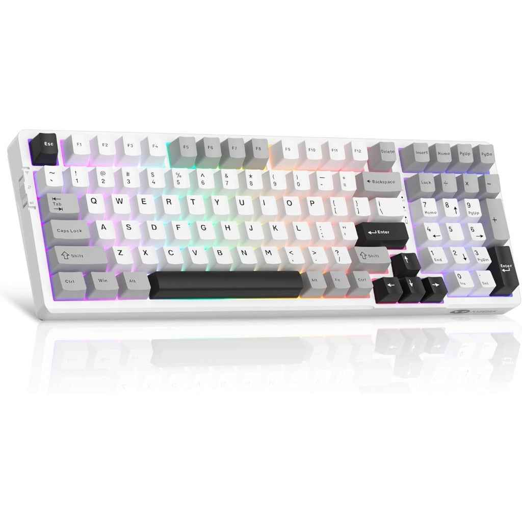 MageGee LIGHT100 2.4G/USB-C/BT5.0 8000mAh Wireless Creamy Keyboard
