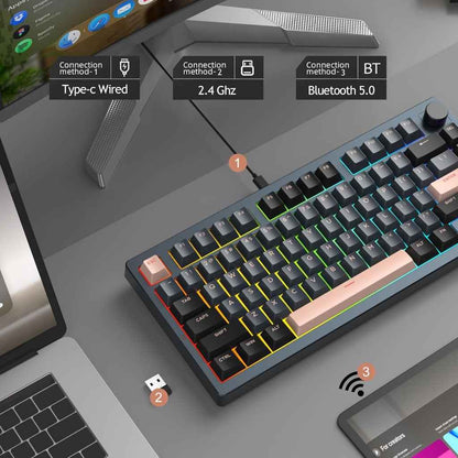 MageGee LIGHT75 Wireless 4000mAh 2.4G/USB-C/BT5.0 Creamy Keyboard