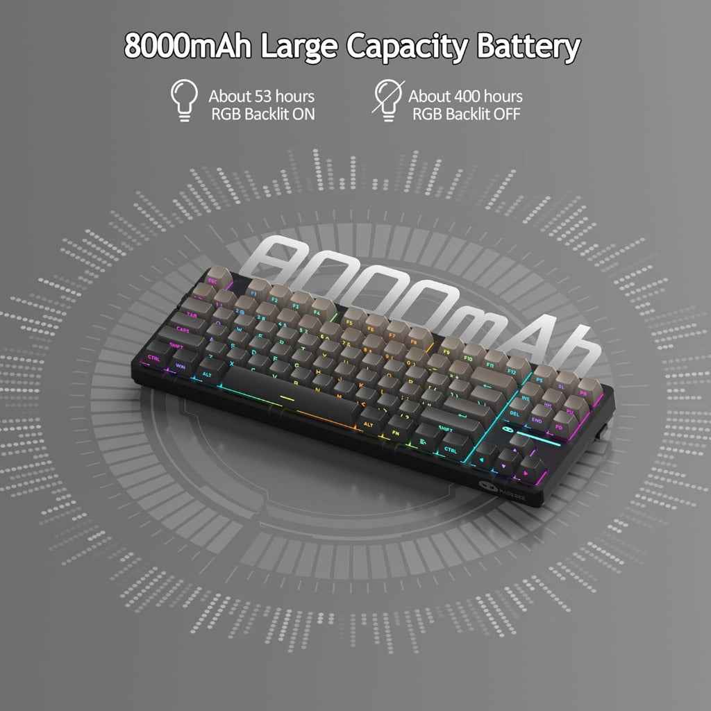 MageGee LIGHT87 2.4G/USB-C/BT5.0 8000mAh Wireless Creamy Keyboard