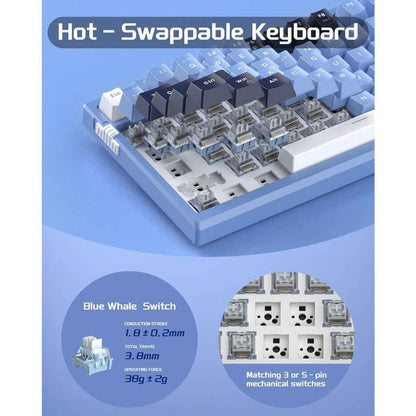 MageGee SKY81 75% Mechanical Gaming Keyboard, Gasket Hot Swappable Wired